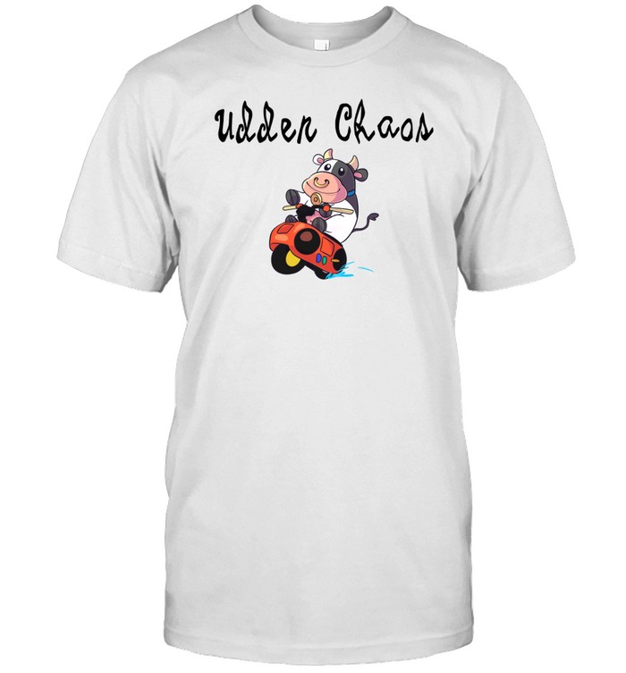 Simply Udder Chaos Cow Tee Shirt Custom prints store T-shirts mugs face masks posters